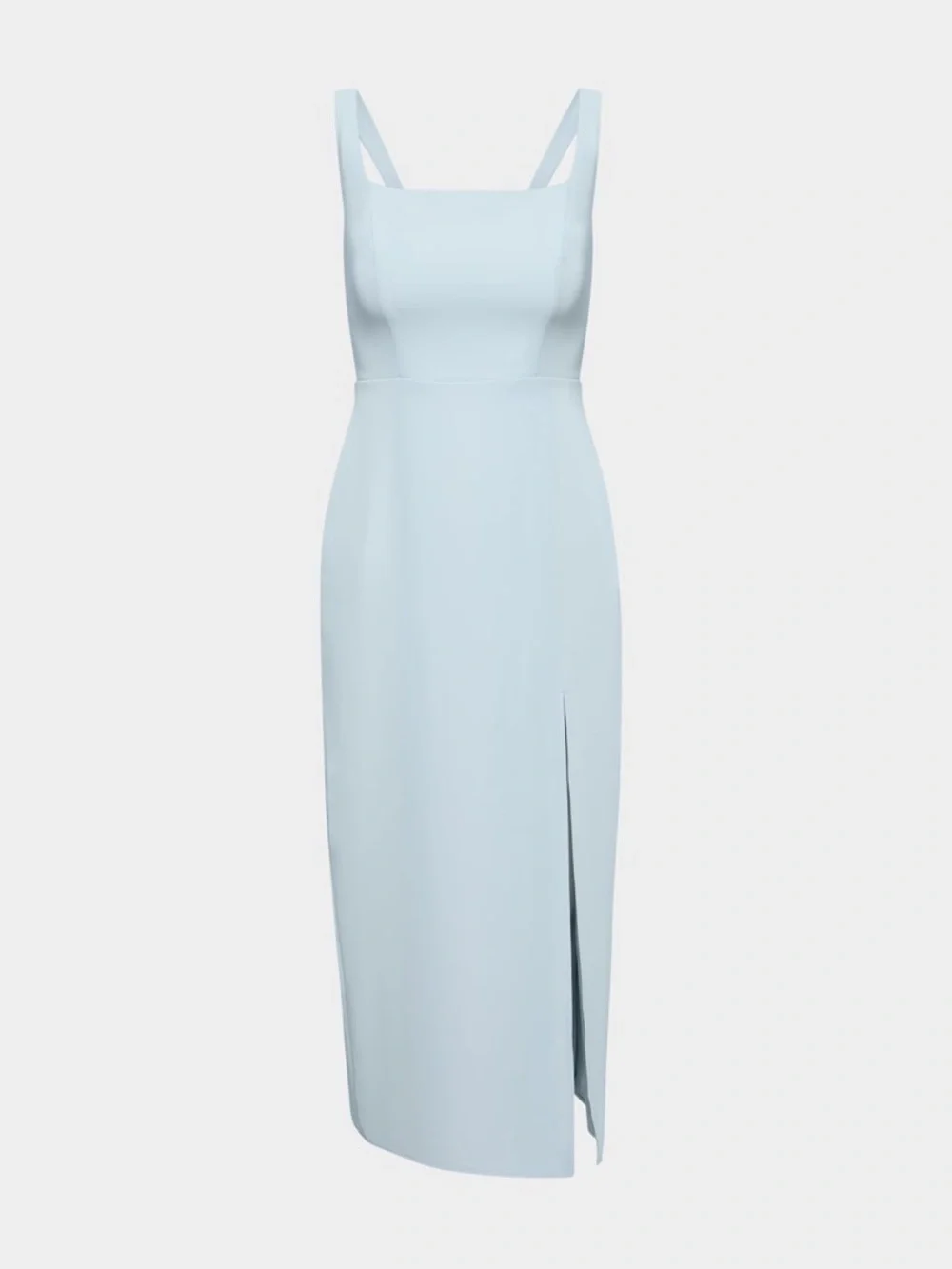 NWT Babaton 90s Slit Midi Dress Glimmer Ice Blue Size 6 - Picture 16 of 16